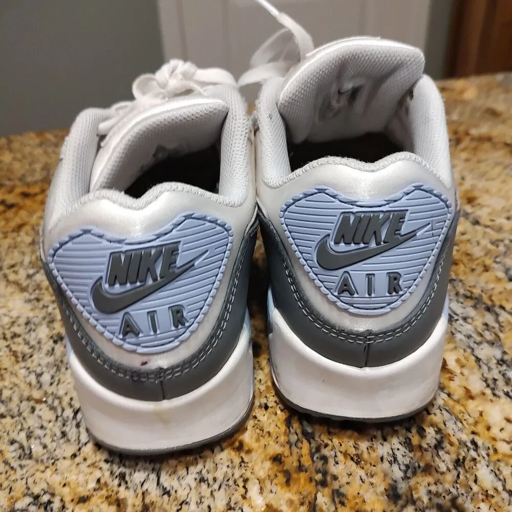 Nike Air Max 90 White Cobalt Bliss Blue Photon Dust FB8570-100 Women's Sz US 9